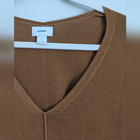 Old Navy Tan V-Neck Tunic Sweater - Picture 3 of 4